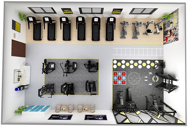 120平方健身房配置方案-广西YABO.COM体育健身器材有限公司